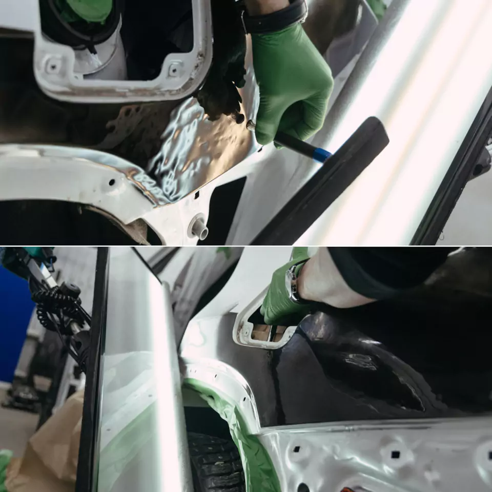Вторая молодость для Lexus RX350L: кузовной ремонт и покраска, оклейка матовым полиуретаном, 